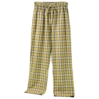 女士纯棉长裤家居裤格子裤