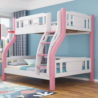 新款全实木上下铺双层床儿童子母床高低双人次卧橡木多功能组合梯