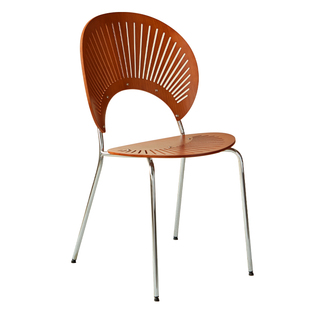 实木餐椅中古风椅子家用简约轻奢设计师餐桌椅子复古胡桃色贝壳椅