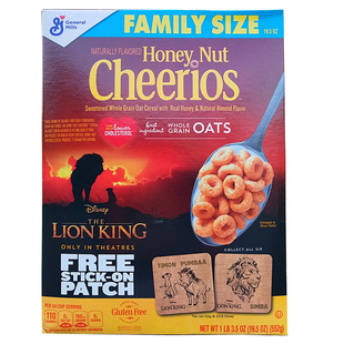 晶磨蜂蜜全谷物麦圈燕麦圈早餐牛奶冲泡即食CHEERIOS OAT CEREAL