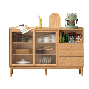 厂家直销全实木餐边柜窄型30cm橱柜收纳厨房储物柜超薄茶水柜边柜