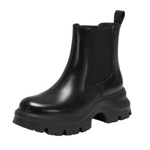 思加图新款英伦风运动靴切尔西靴厚底烟筒靴加绒短靴EJA02DD5