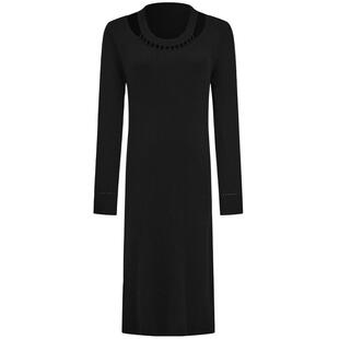 曼德诗挂脖设计感针织连衣裙2025年秋季新款露肩显瘦女内搭长裙