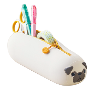 日本LIHIT LAB.PUNILABO可爱卡通动物硅胶笔袋小学生大容量铅笔盒男女文具盒简约创意时尚笔筒文具袋