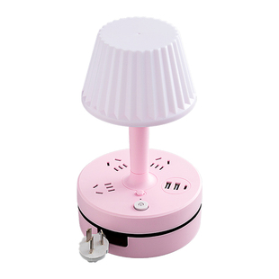 智能声控语音灯台灯卧室床头灯可收纳插座护眼台风婴儿伴睡小夜灯