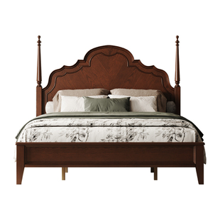 时余尤利娅法式复古实木床中古风安娜床1米8双人床美式复古风主卧