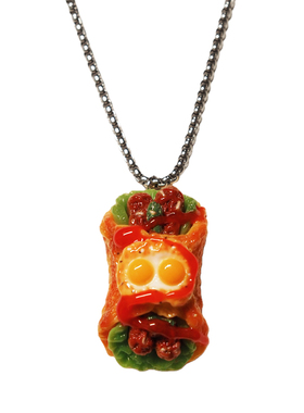 创意仿真烤肠双蛋不锈钢毛衣链