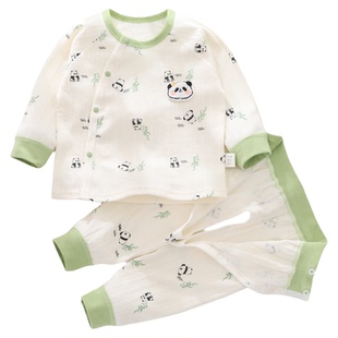 新生婴儿儿衣服a类纯棉秋衣裤男女宝宝分体开裆小月龄多巴胺套装