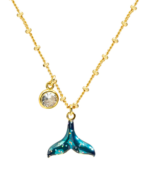 juicygrape镀18K金幻彩鱼尾项链