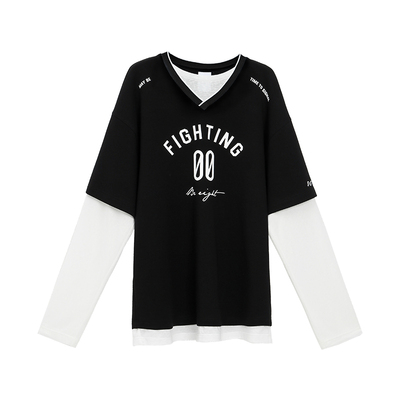 TurnSignalV领假两件长袖T恤