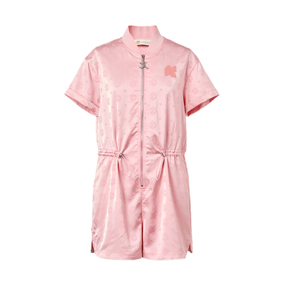 kodice粉色提花收腰短款连体裤