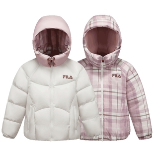 FILA斐乐儿童童装羽绒服2026年春季新款女童中大童双面穿常规外套