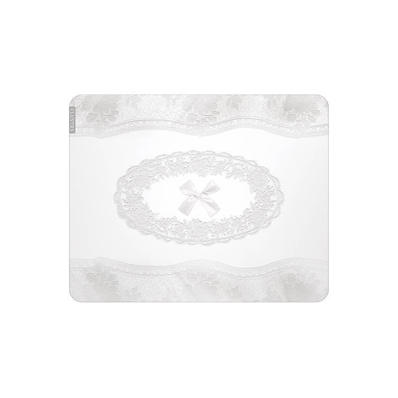 Clustrs白色蕾丝玻璃鼠标垫