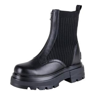 【明星同款】iiJin艾今经典9cm厚底内增高针织马丁短靴女YF611HKF