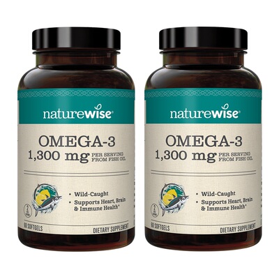 【2瓶装】Naturewise深海鱼油omega3欧米茄3epa补脑高浓度成人
