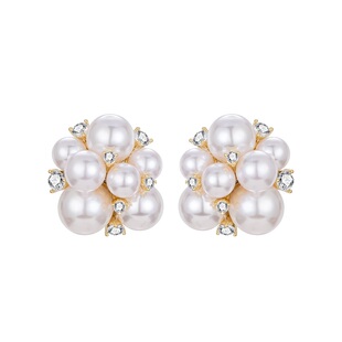 小众独特养耳洞气质珍珠花球耳钉女纯银耳环2025新款爆款高级感