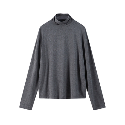 COLN秋新高领宽松打底T恤