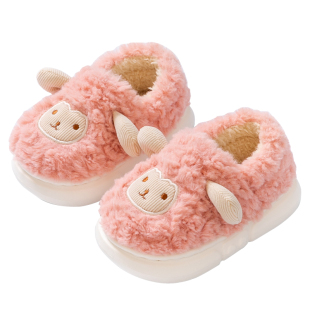 儿童棉拖鞋冬季女童2025新款包后跟室内家居女孩宝宝毛毛棉鞋男童