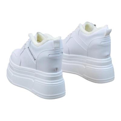 增高真皮百搭小白鞋配裙子8棉鞋