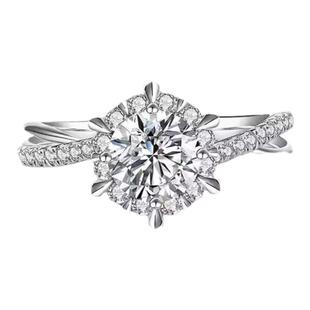 正品D色莫桑石钻戒女士纯银戒指轻奢高级感ins仿真钻石求婚礼对戒