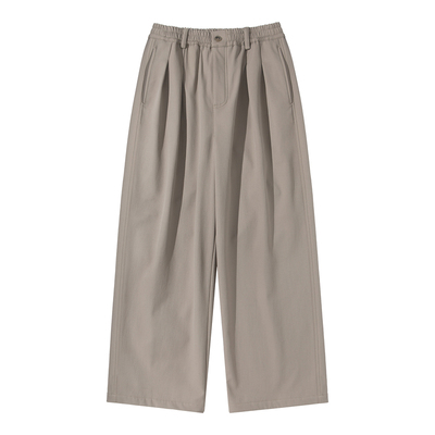 卡其色直筒型加绒休闲裤男款冬季宽松加厚长裤2025新款慵懒松弛感