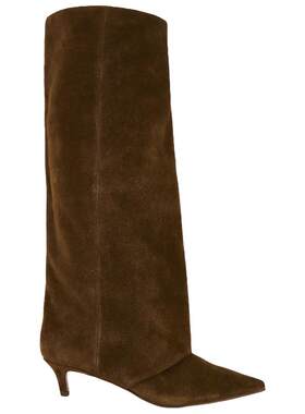 [夏季新品]Steve Madden 长筒靴棕色美拉德复古麂皮高跟鞋REVOLVE