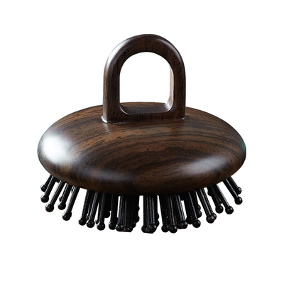 叶梳匠黑檀木头皮按摩指环气囊梳