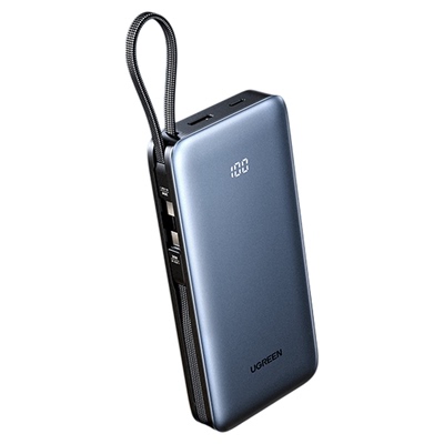 [3C认证可上飞机]绿联2025新款充电宝自带两条C线20000毫安快充25000毫安大容量适用苹果17安卓手机移动电源