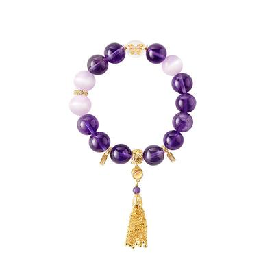 和玺文创福佑紫水晶手串紫气东来蝴蝶手串生日新婚伴手礼物女生