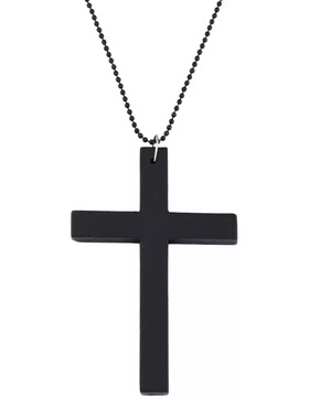 超大号木质十字架项链复古暗黑哥特风长款y2k亚比文化毛衣链简约