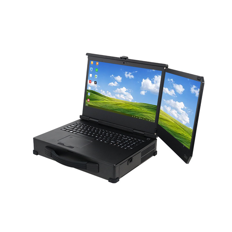 研涛双屏三防加固笔记本RTX3050便携式工控计算机移动工作站应急指挥控制终端显示操控设备工业一体机