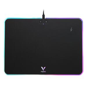 雷柏V10RGB背光鼠标硬垫电竞游戏桌垫无线充电10W超大号防滑加厚