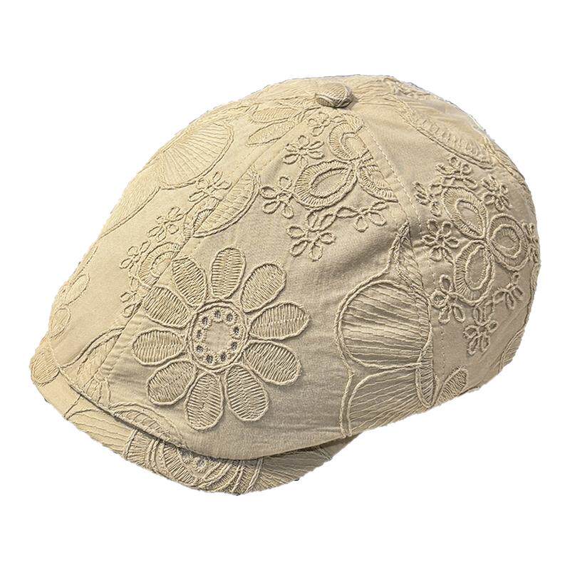 薄款刺绣花朵前进帽子女春夏新款