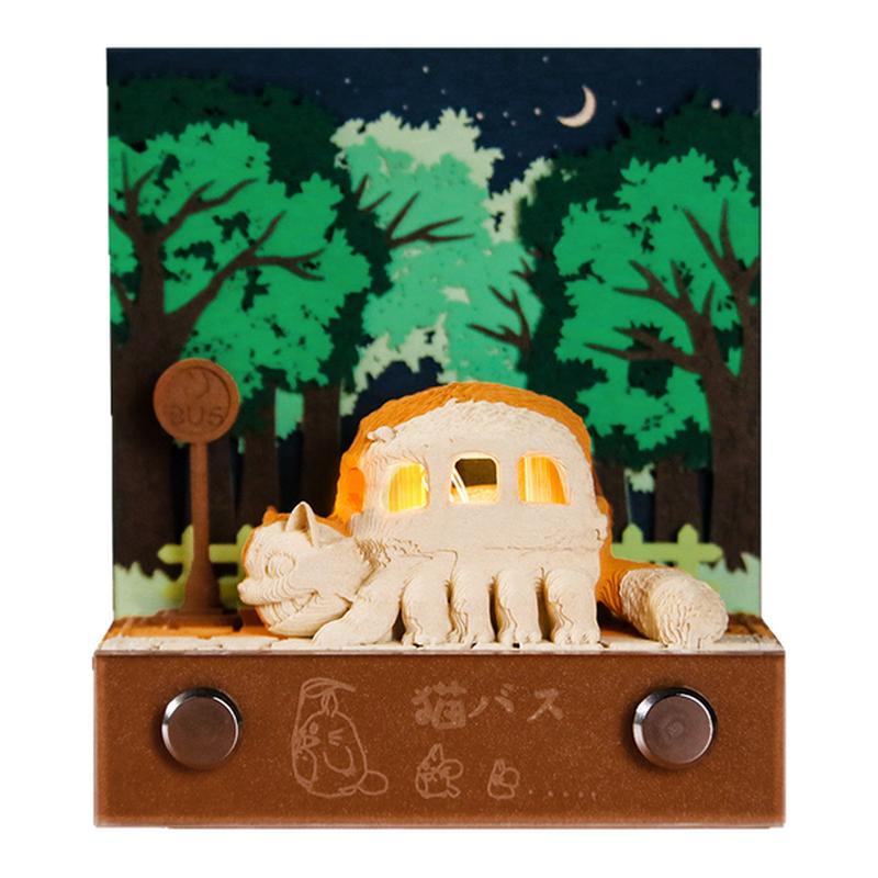 创意龙猫礼品日本猫巴士立体便签动漫纸雕桌面摆件手撕3d模型便签