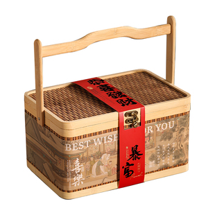 2026新年礼盒包装中式古风竹篮马年春节送人过年礼物年货礼品空盒