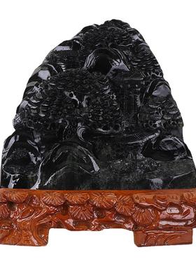 真泰山玉白菜摆件客厅店铺装饰品