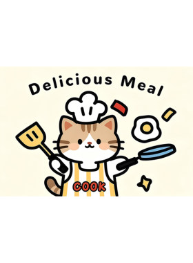 可爱猫猫厨房防油防火耐高温墙贴