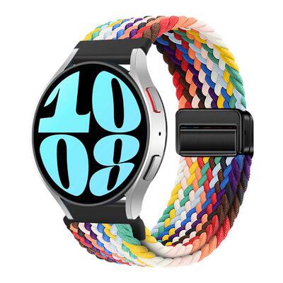 适用于三星手表表带watch7/6/5编织磁吸扣Watch4classic智能运动ative替换带Galaxy尼龙S3男女新款s2腕带配件