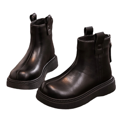 短靴TOP女童马丁靴秋冬加绒皮靴