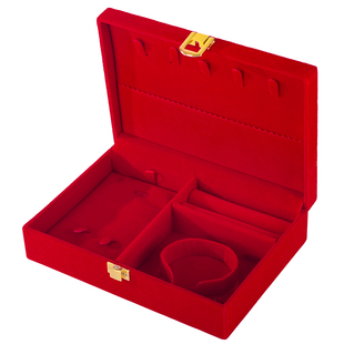 首饰盒订婚五金黄金首饰收纳盒高档精致男方金器项链耳钉饰品盒子