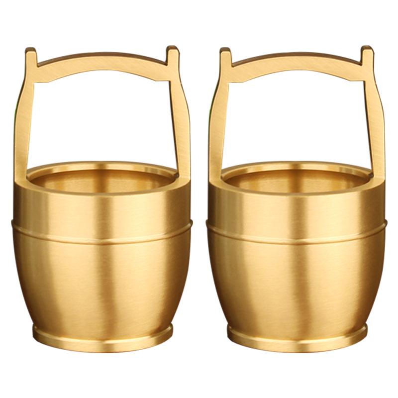 《一桶金》纯黄铜百福桶米缸聚宝盆摆件招财聚财小铜盆零钱存钱罐