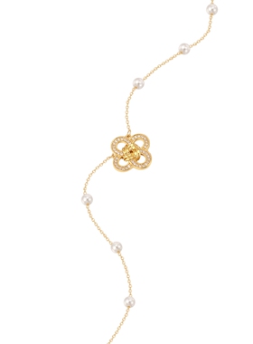 AJIDOU阿吉豆项链锁冰花结系列时尚珍珠女款潮流配饰饰品锁骨链