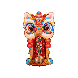 2026新年红色国潮醒狮冰箱贴磁吸贴中国风新年装饰磁性贴平安喜乐