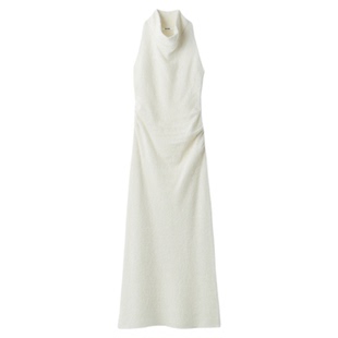 SNIDEL2025秋冬新品简约高领无袖羊毛纯色针织连衣裙SWNO255087