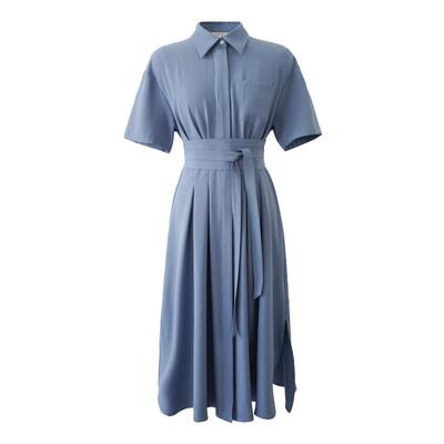 POPCHRIO复古立体叠褶衬衫长裙