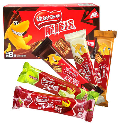 雀巢脆脆巧克力夹心威化长条饼干