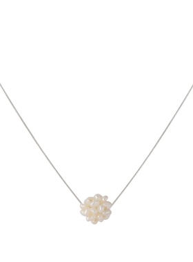 s925银花团锦簇天然淡水珍珠项链