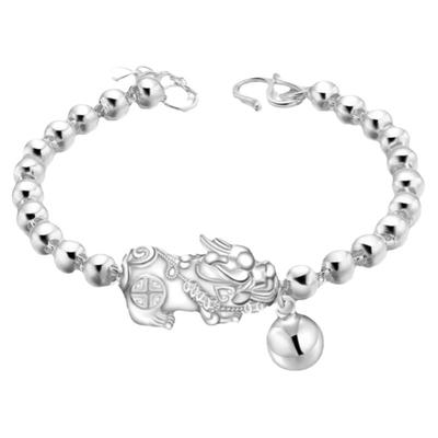 纯银手链貔貅免费刻字生日礼物