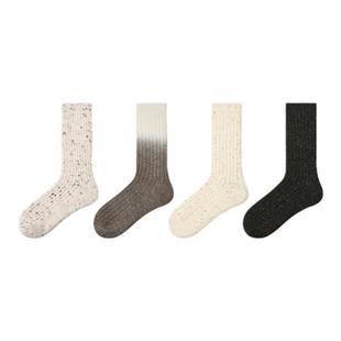 R文艺复兴25秋冬袜子女加厚保暖中筒袜棉袜简约堆堆袜冬季羊毛袜
