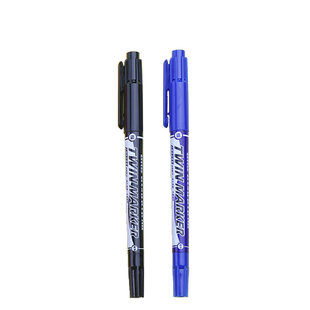 晨光勾线笔小双头油性记号笔记好号笔小头细头马克笔儿童绘画学生用黑色美术生描边防水笔包邮